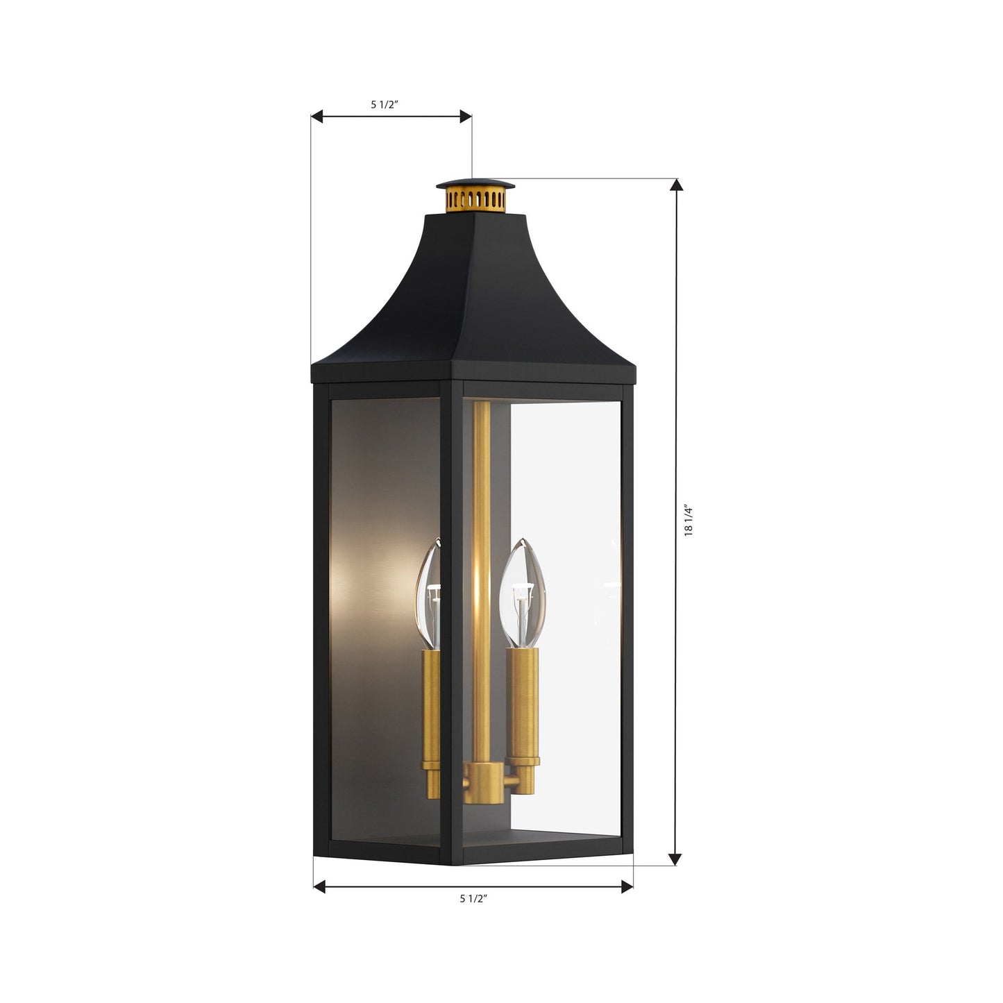 Hurstborne Outdoor Wall Light - line drawing.