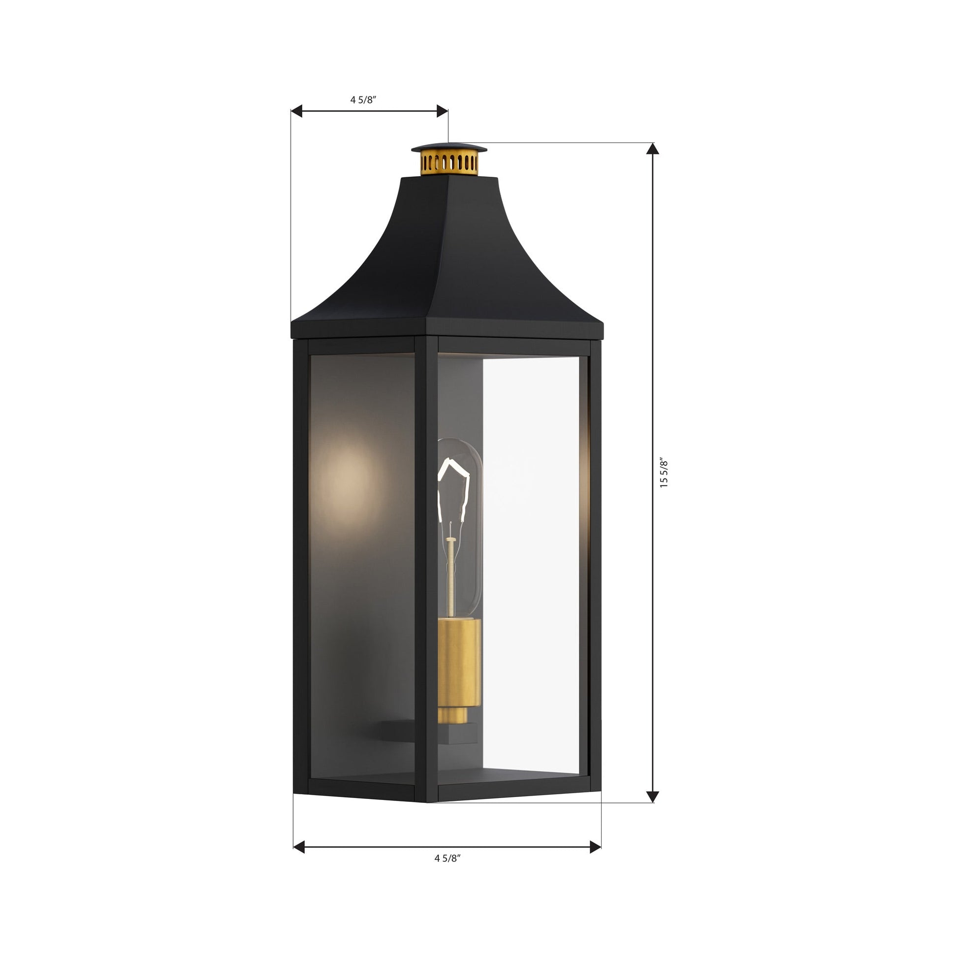 Hurstborne Single Outdoor Wall Light - line drawing.