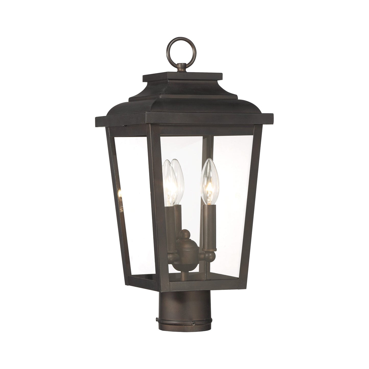 Irvington Manor Outdoor Post Light in Clear Glass (Small/Incandescent).