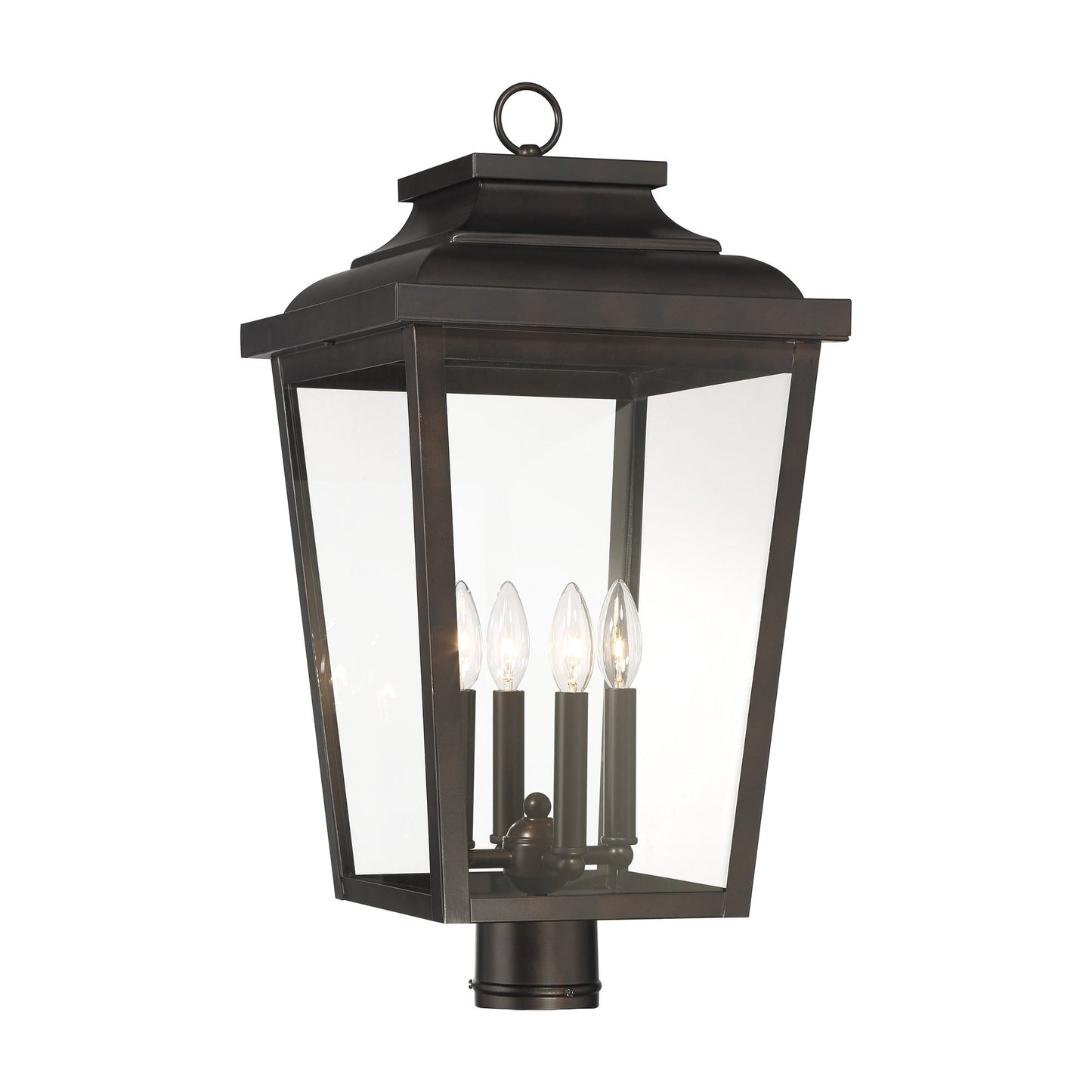 Irvington Manor Outdoor Post Light in Clear Glass (Large/Incandescent).