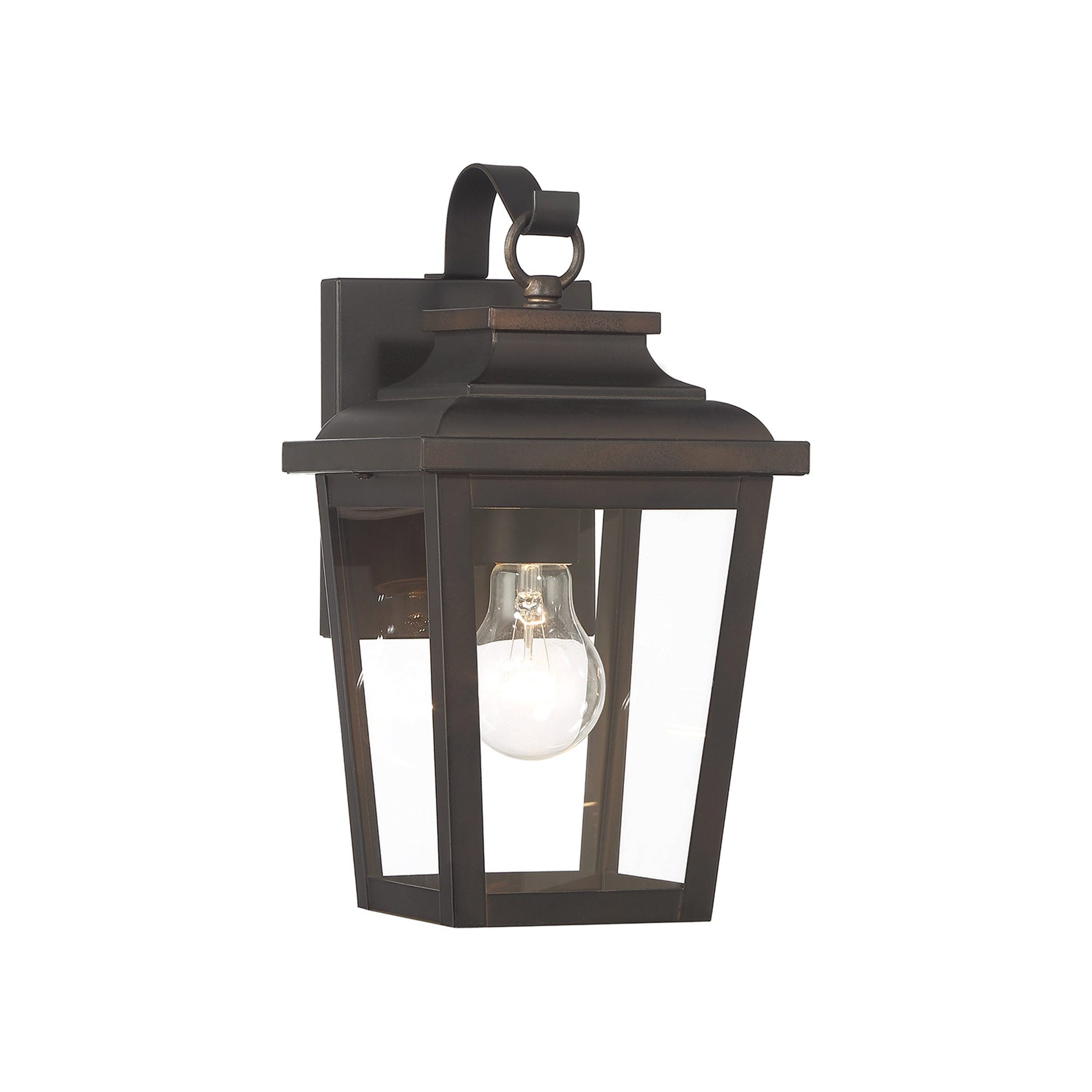 Irvington Manor Outdoor Wall Light in Clear Seeded Glass (Small/Incandescent).