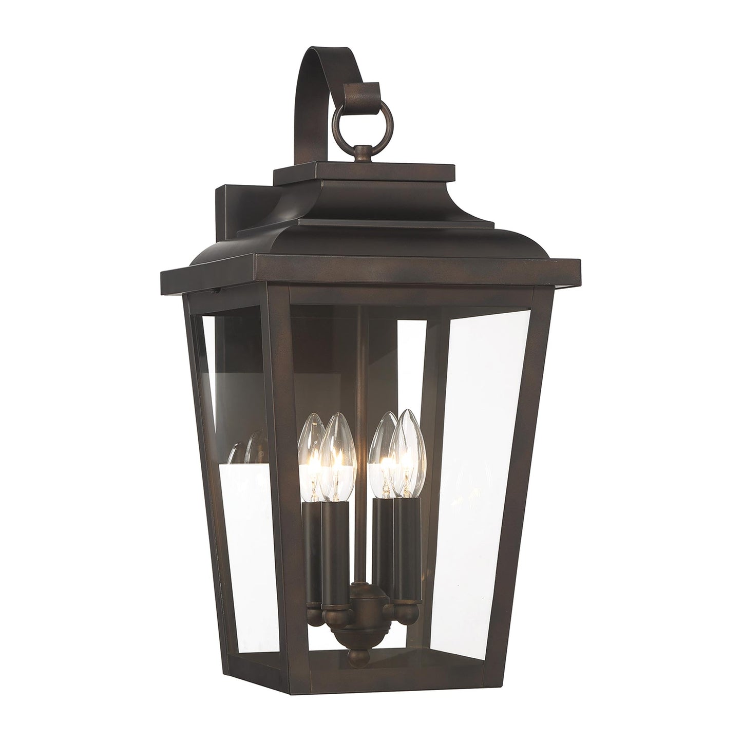 Irvington Manor Outdoor Wall Light in Clear Seeded Glass (Large/Incandescent).