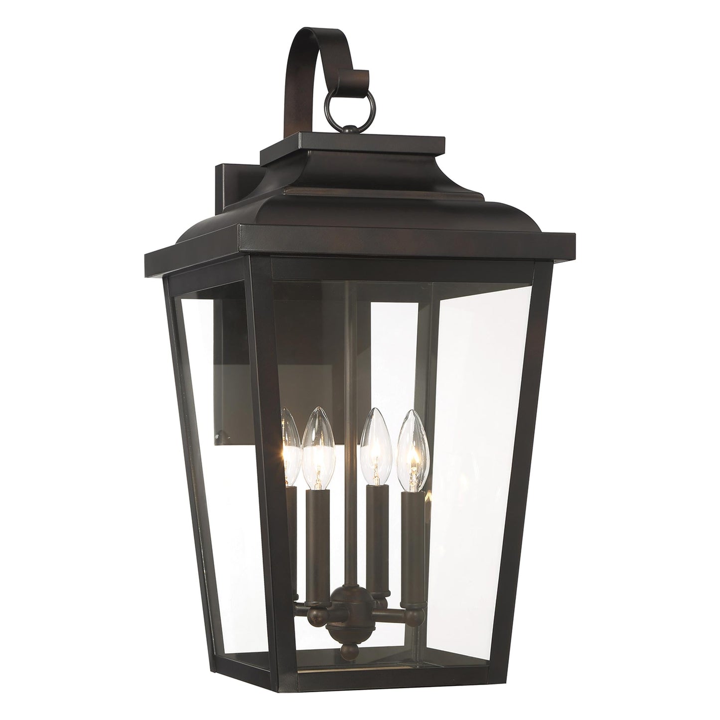 Irvington Manor Outdoor Wall Light in Clear Seeded Glass (X-Large/Incandescent).