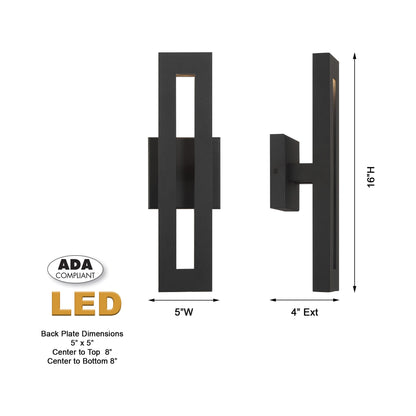 Paddock Outdoor LED Wall Light - line drawing.