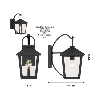 Parkside Outdoor Wall Light - line drawing.