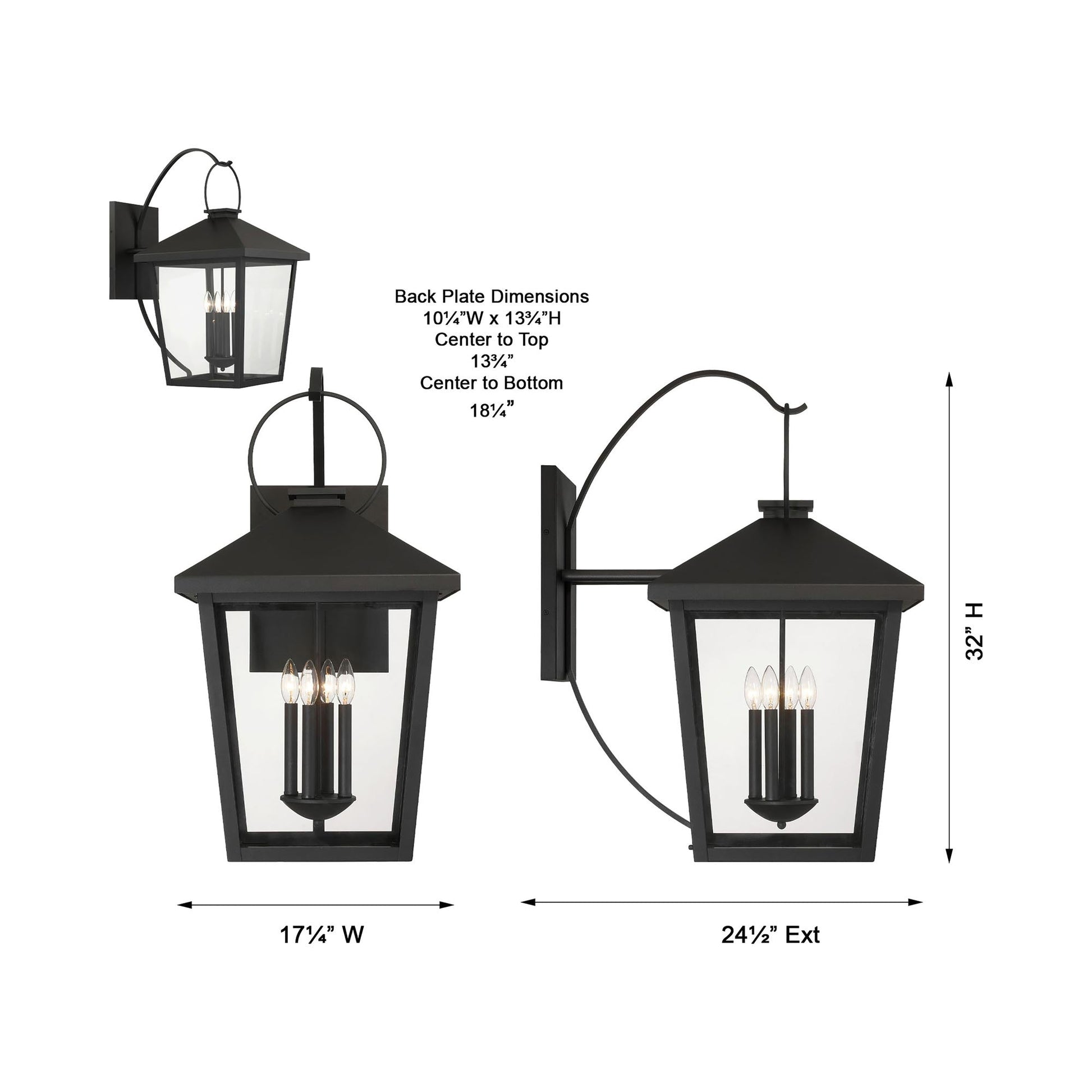 Parkside Outdoor Wall Light - line drawing.