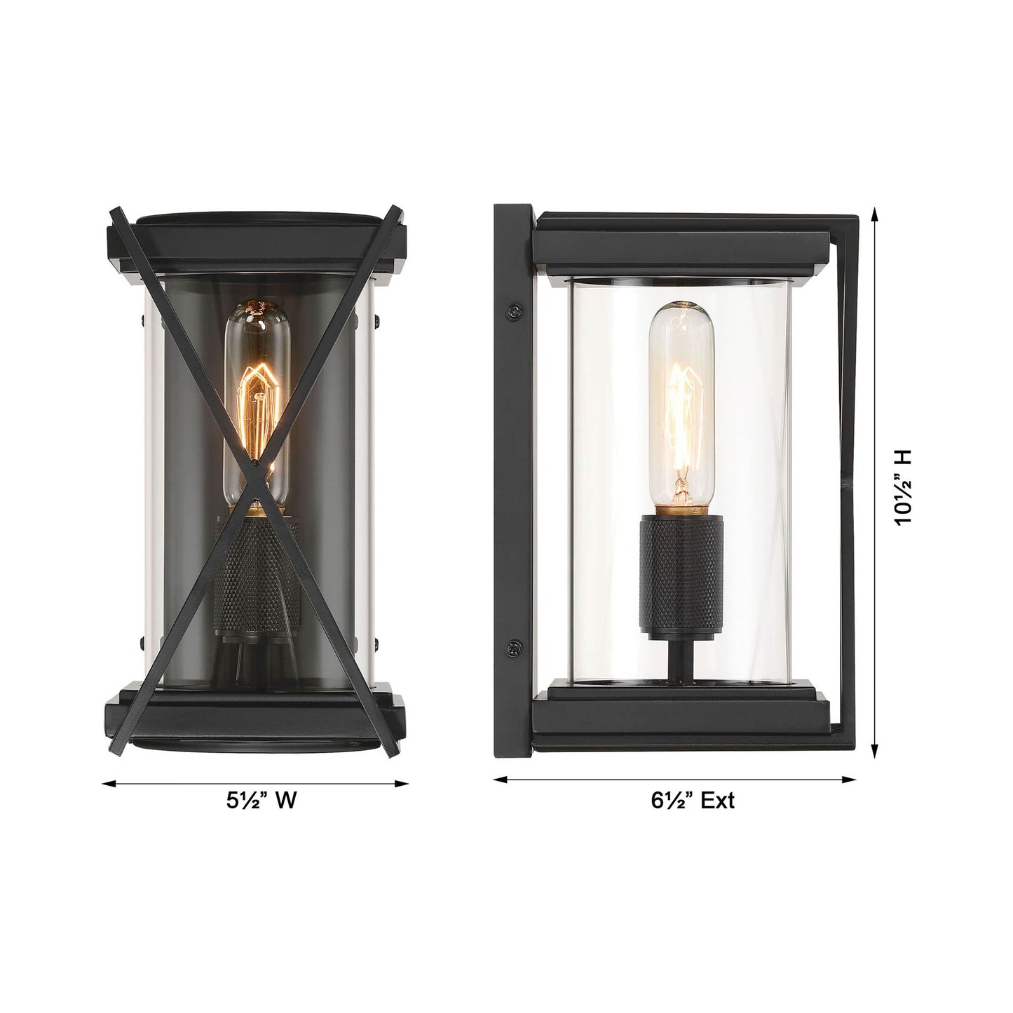 Rockhill Outdoor Wall Light - line drawing.
