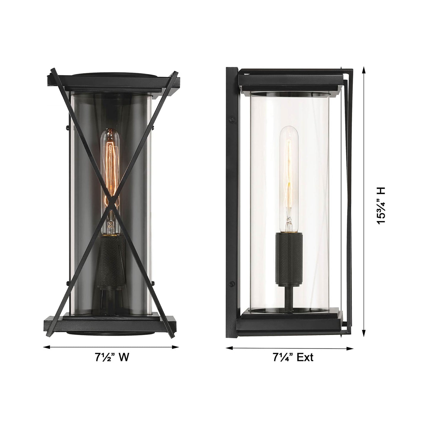 Rockhill Outdoor Wall Light - line drawing.