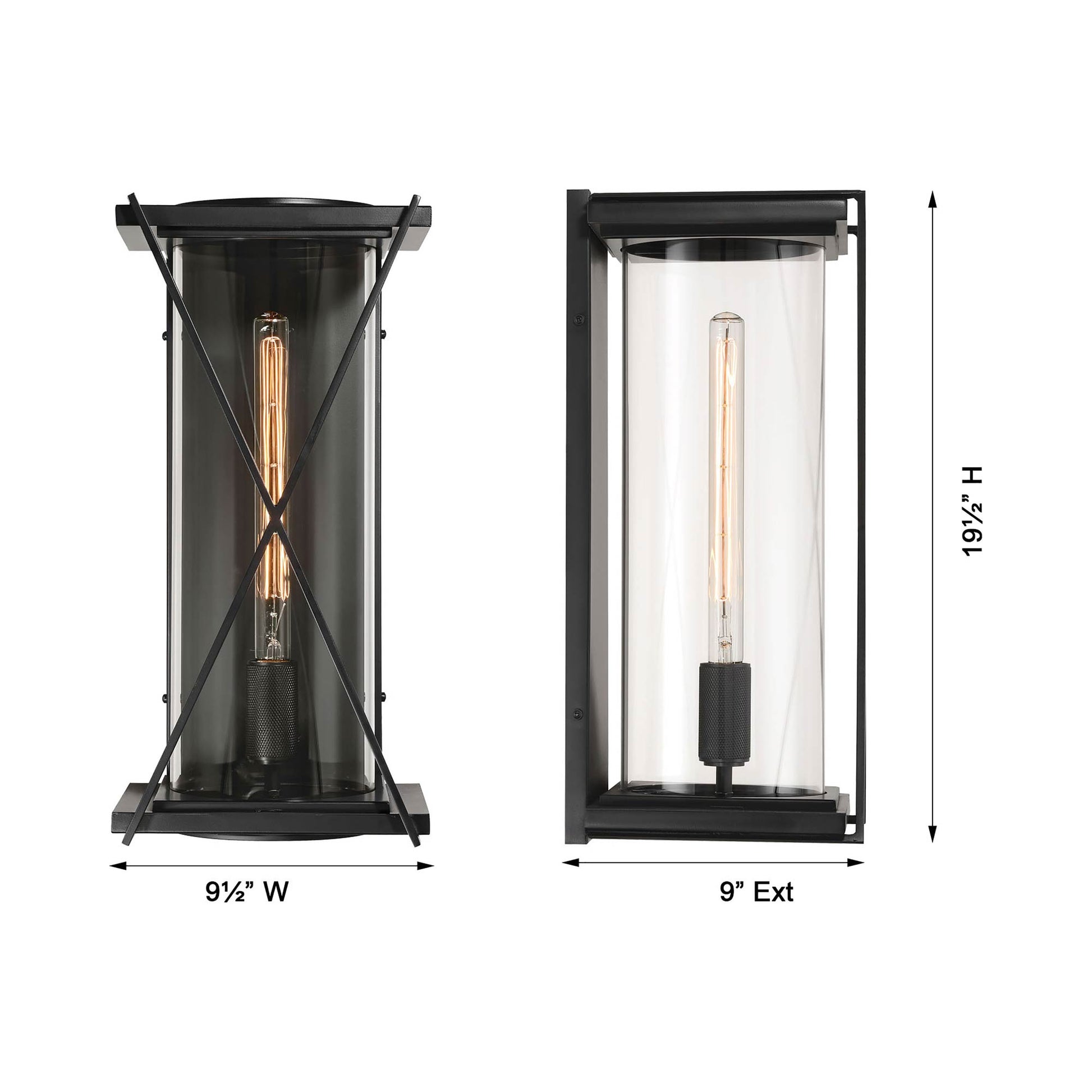 Rockhill Outdoor Wall Light - line drawing.