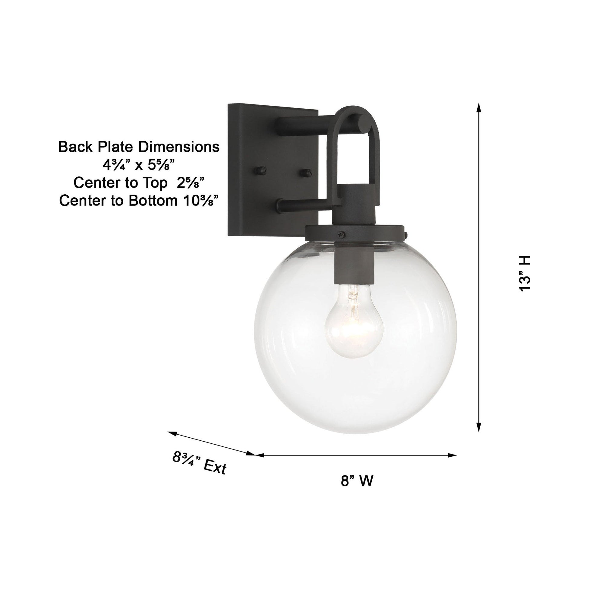 Wenston Outdoor Wall Light - line drawing.