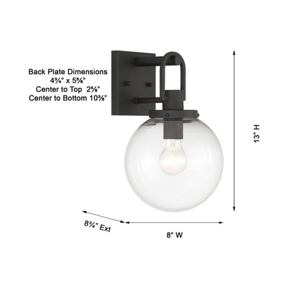 Wenston Outdoor Wall Light - line drawing.