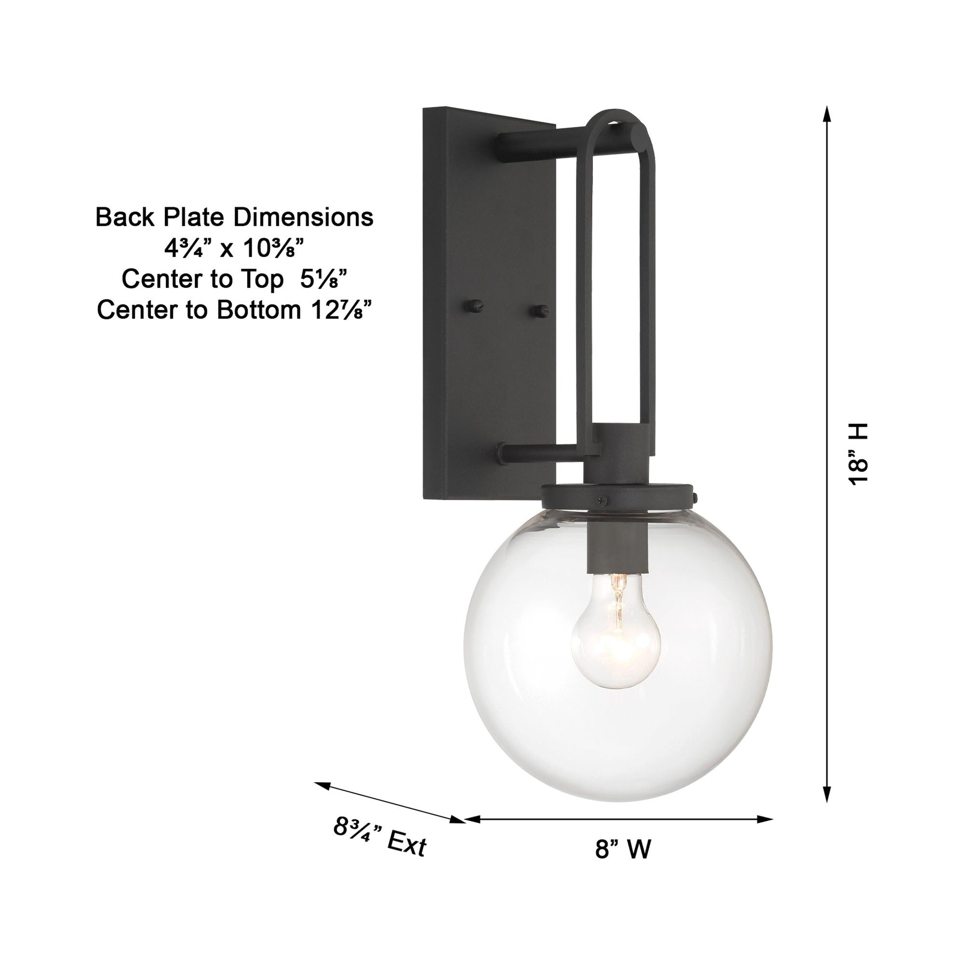 Wenston Outdoor Wall Light - line drawing.