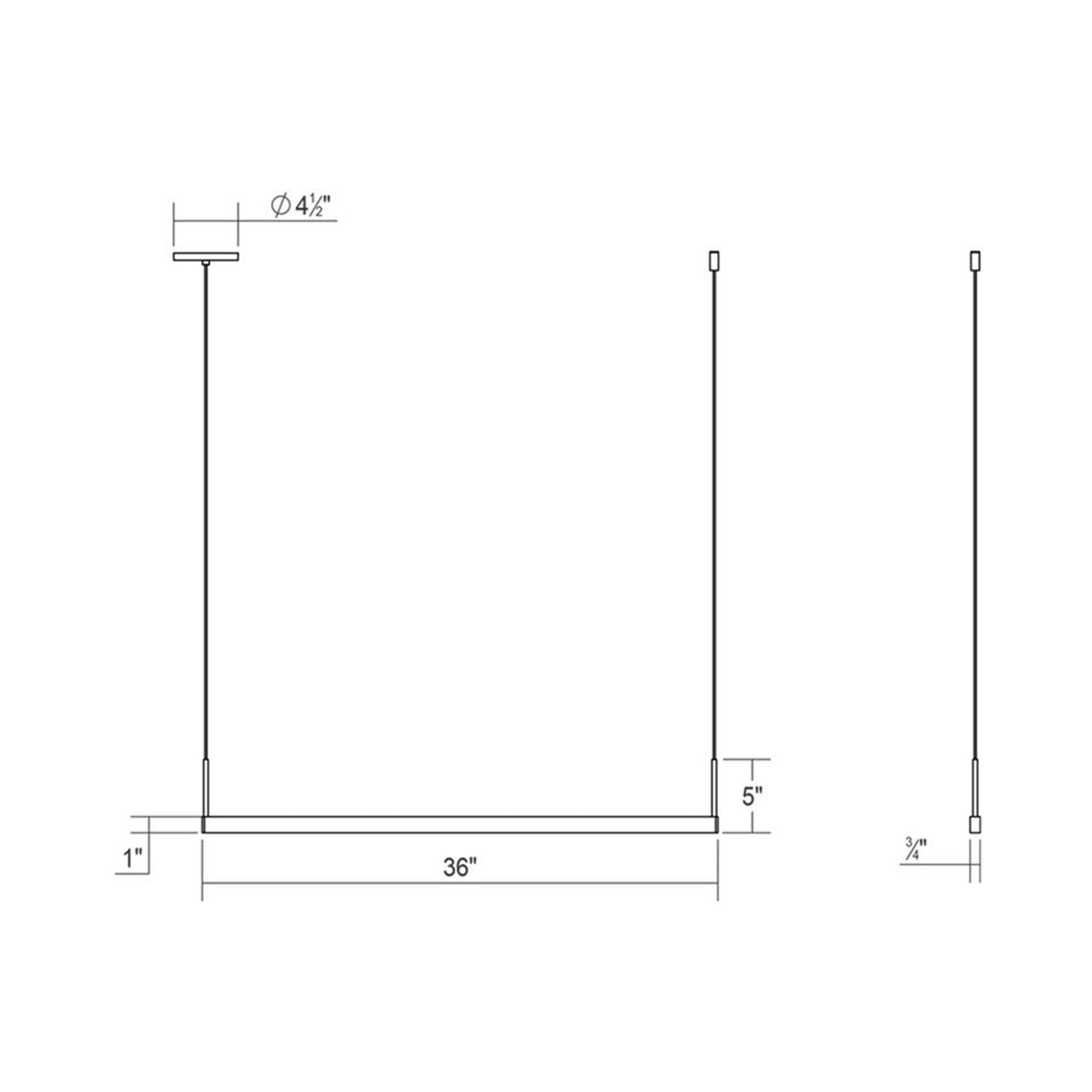 Thin-Line™ LED Pendant Light - line drawing.