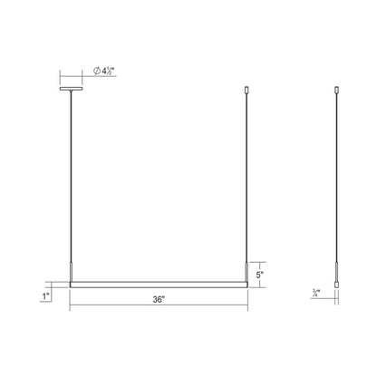 Thin-Line™ LED Pendant Light - line drawing.