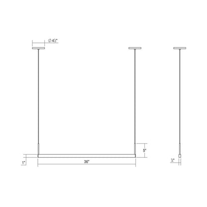 Thin-Line™ LED Pendant Light - line drawing.