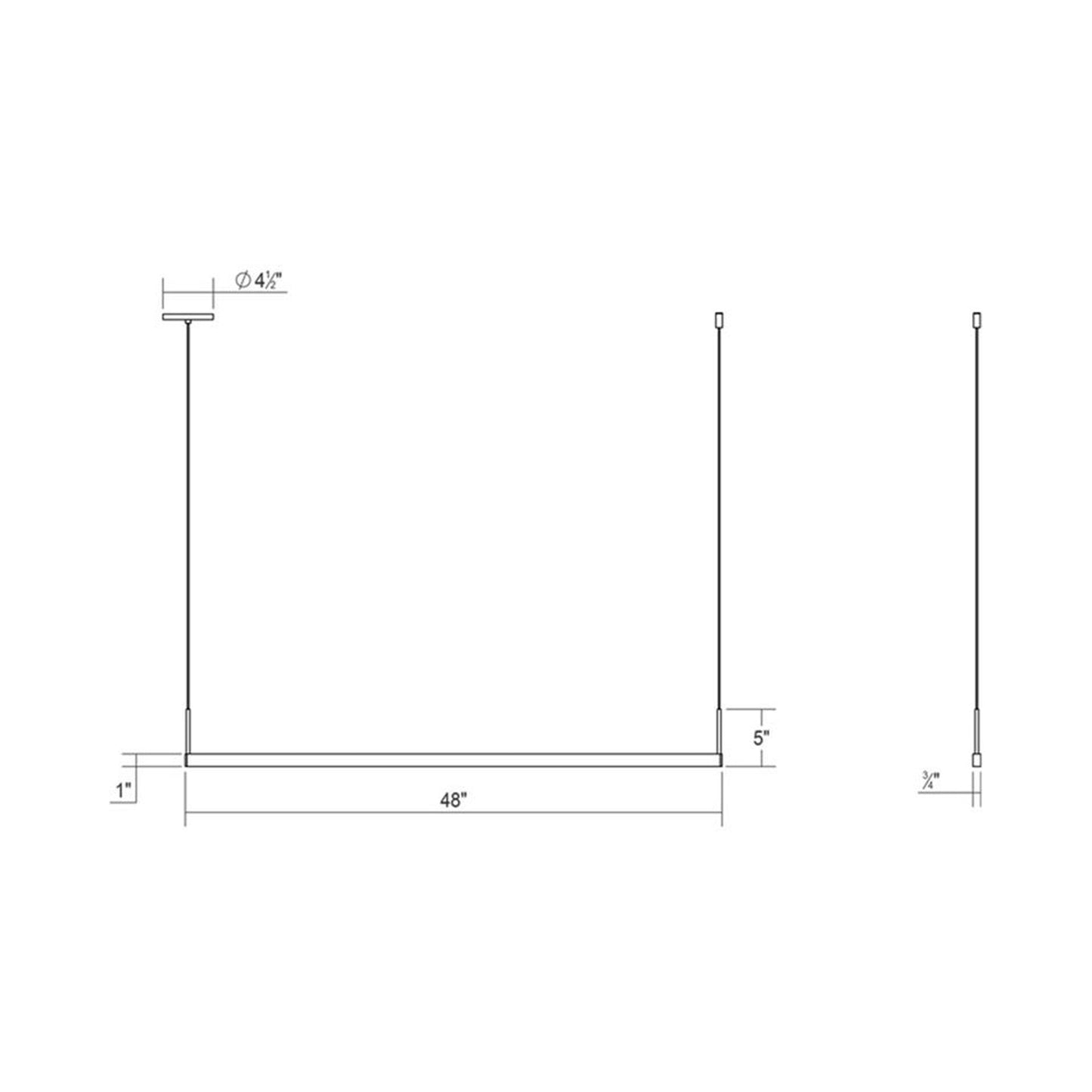 Thin-Line™ LED Pendant Light - line drawing.