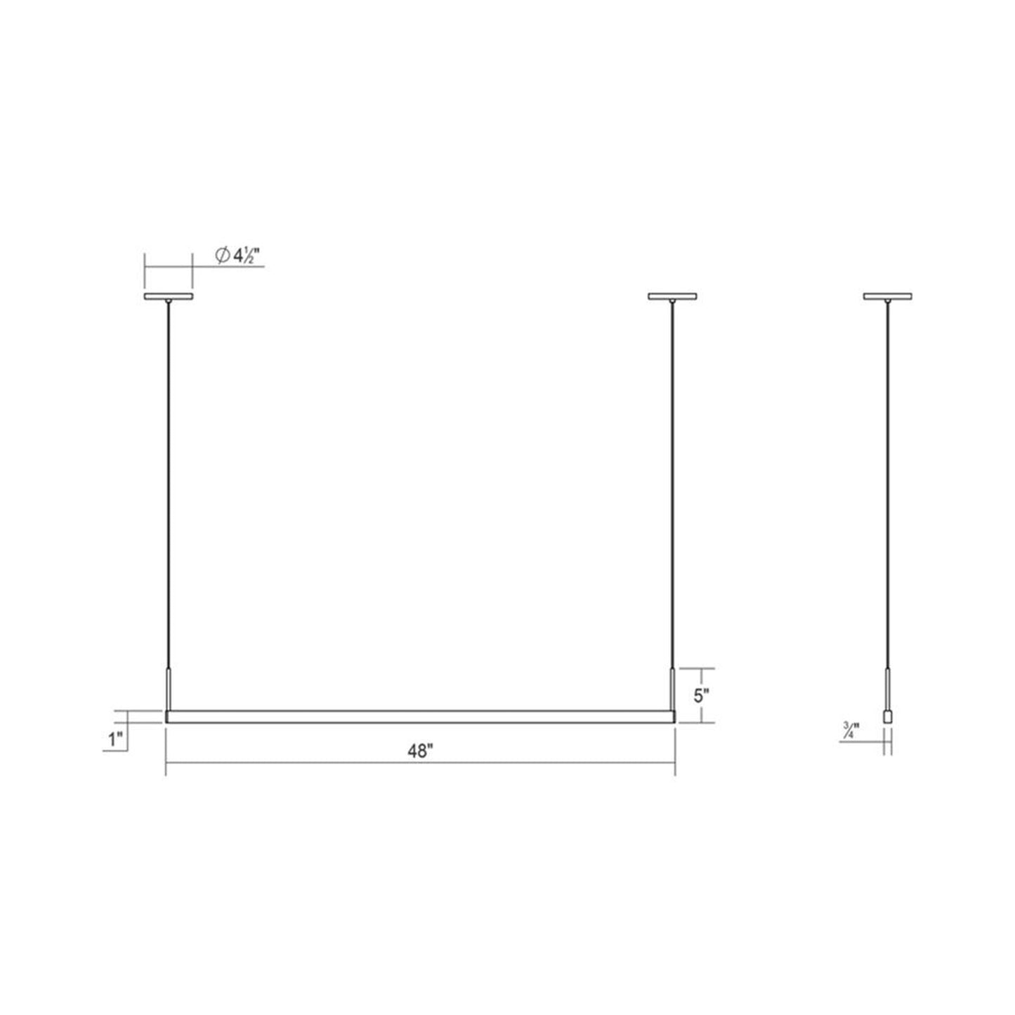 Thin-Line™ LED Pendant Light - line drawing.