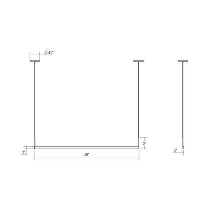 Thin-Line™ LED Pendant Light - line drawing.