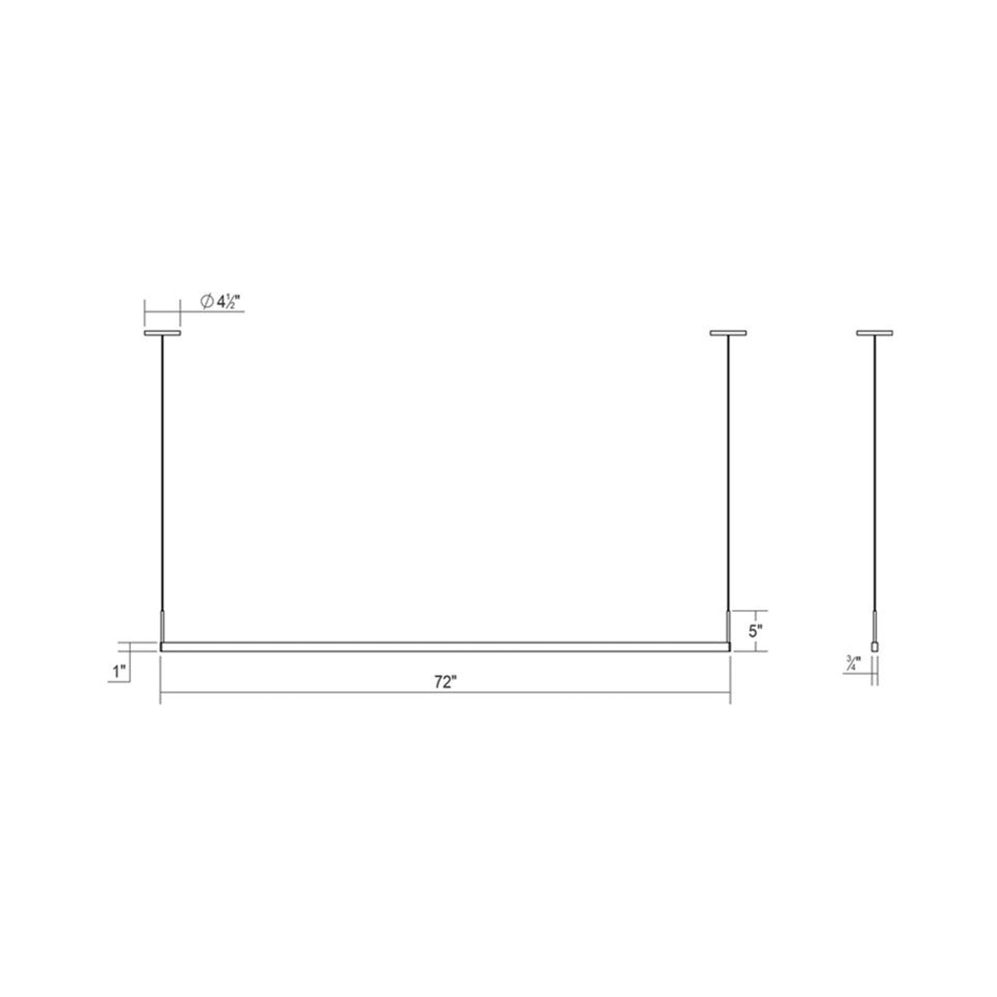 Thin-Line™ LED Pendant Light - line drawing.