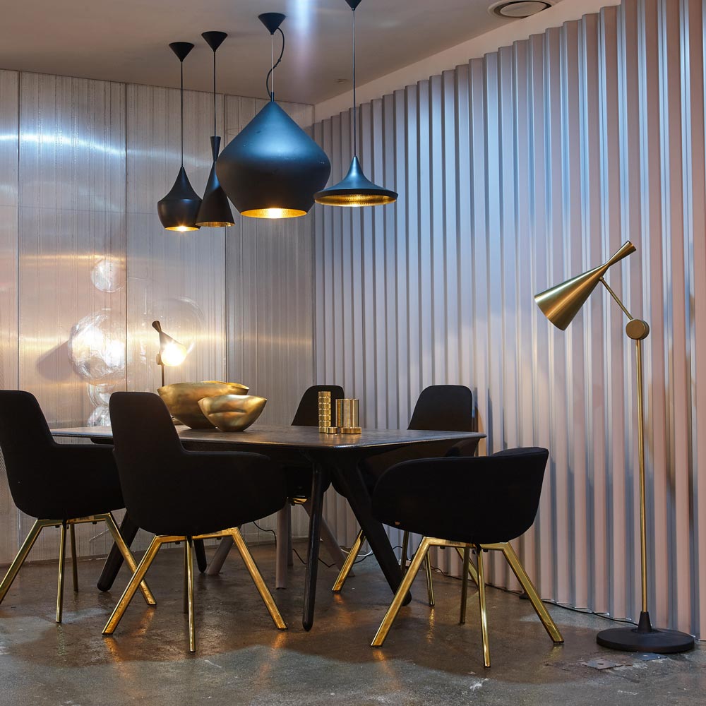 Beat LED Floor Lamp in dining room.