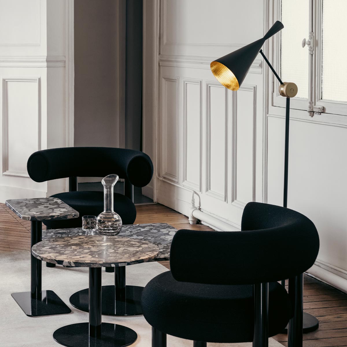 Beat LED Floor Lamp in living room.