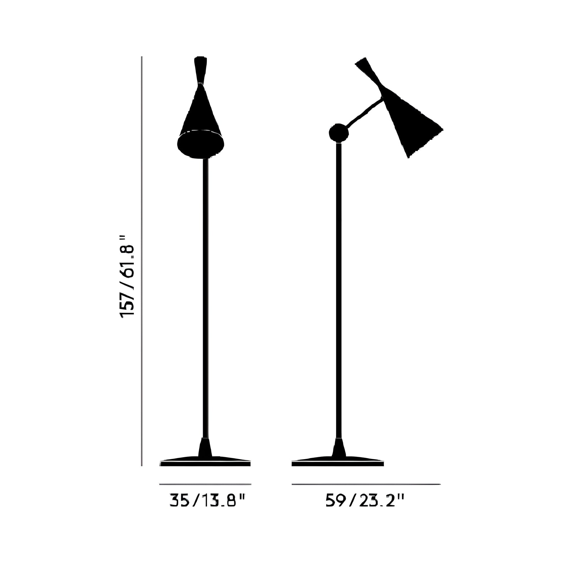 Beat LED Floor Lamp - line drawing.