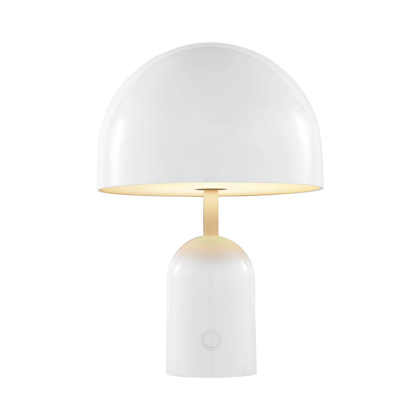 Bell LED Portable Table Lamp in White.