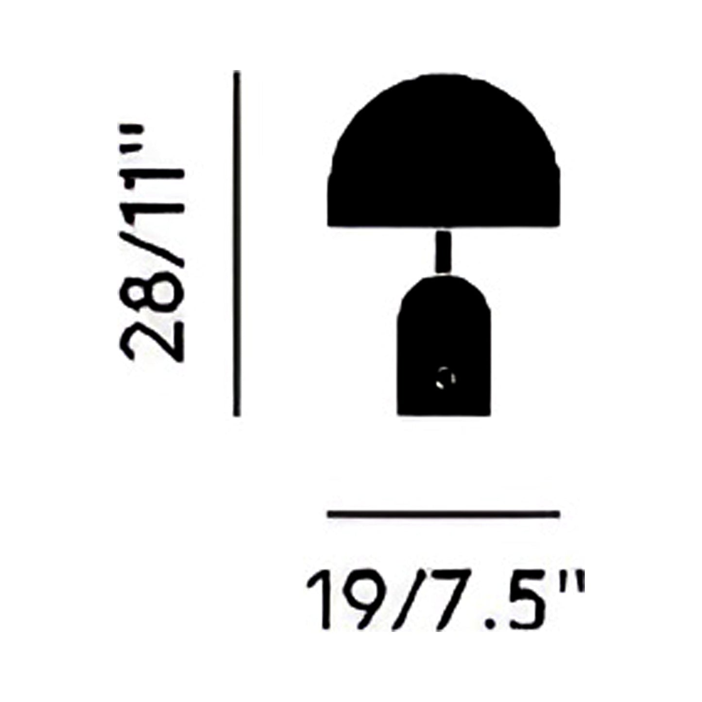 Bell LED Portable Table Lamp - line drawing.