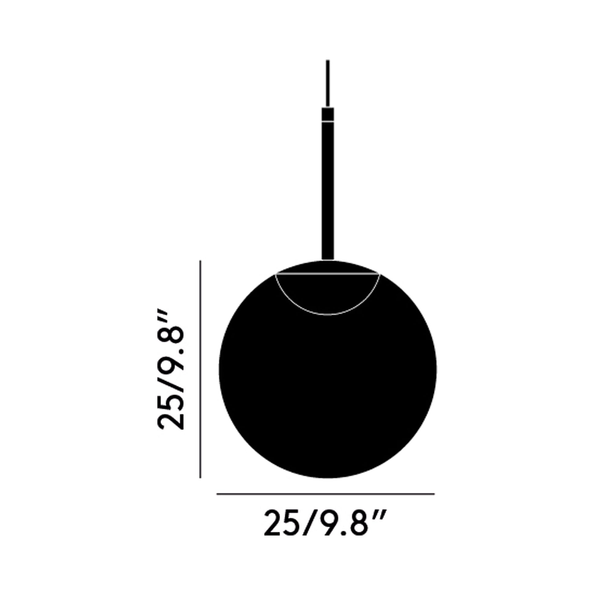 Globe LED Orb Pendant Light - line drawing.