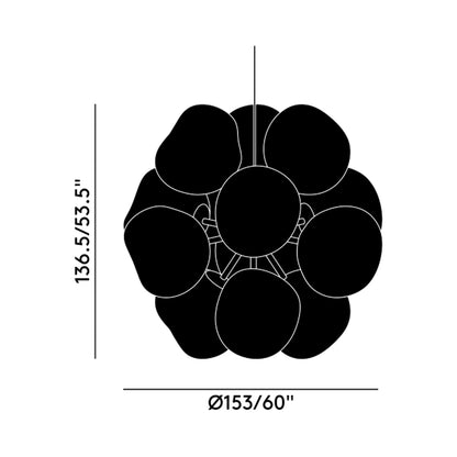 Melt Burst LED Chandelier - line drawing.