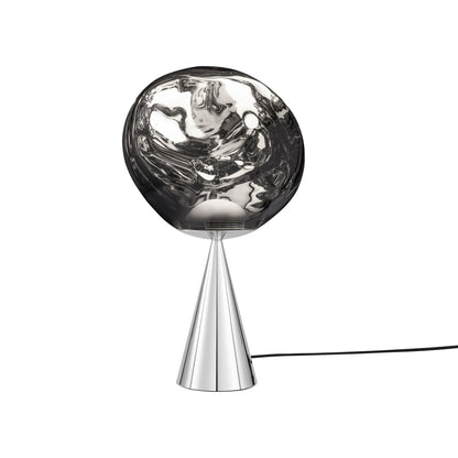 Melt Cone Fat LED Table Lamp in Silver/Silver.