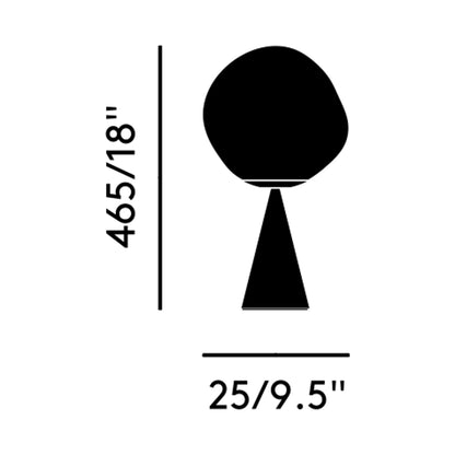 Melt Cone Fat LED Table Lamp - line drawing.