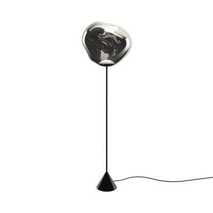 Melt Cone Slim LED Floor Lamp in Silver.