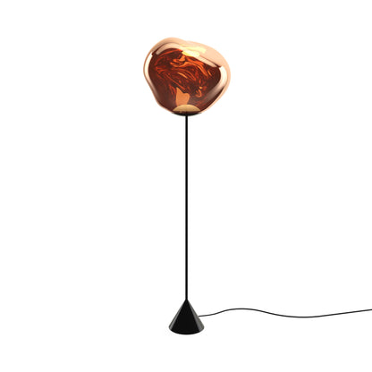 Melt Cone Slim LED Floor Lamp in Copper.