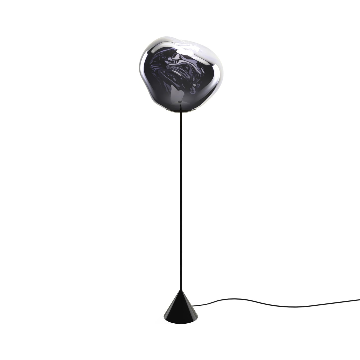 Melt Cone Slim LED Floor Lamp in Smoke.