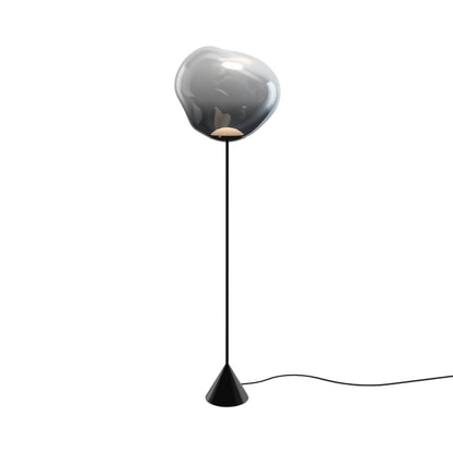 Melt Cone Slim LED Floor Lamp in Nickel.