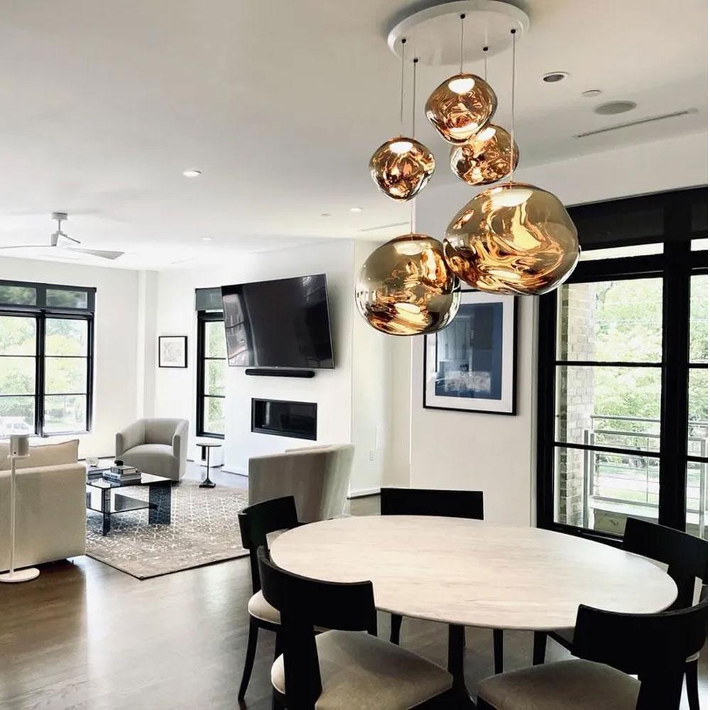 Melt Large LED Pendant Light in living room.