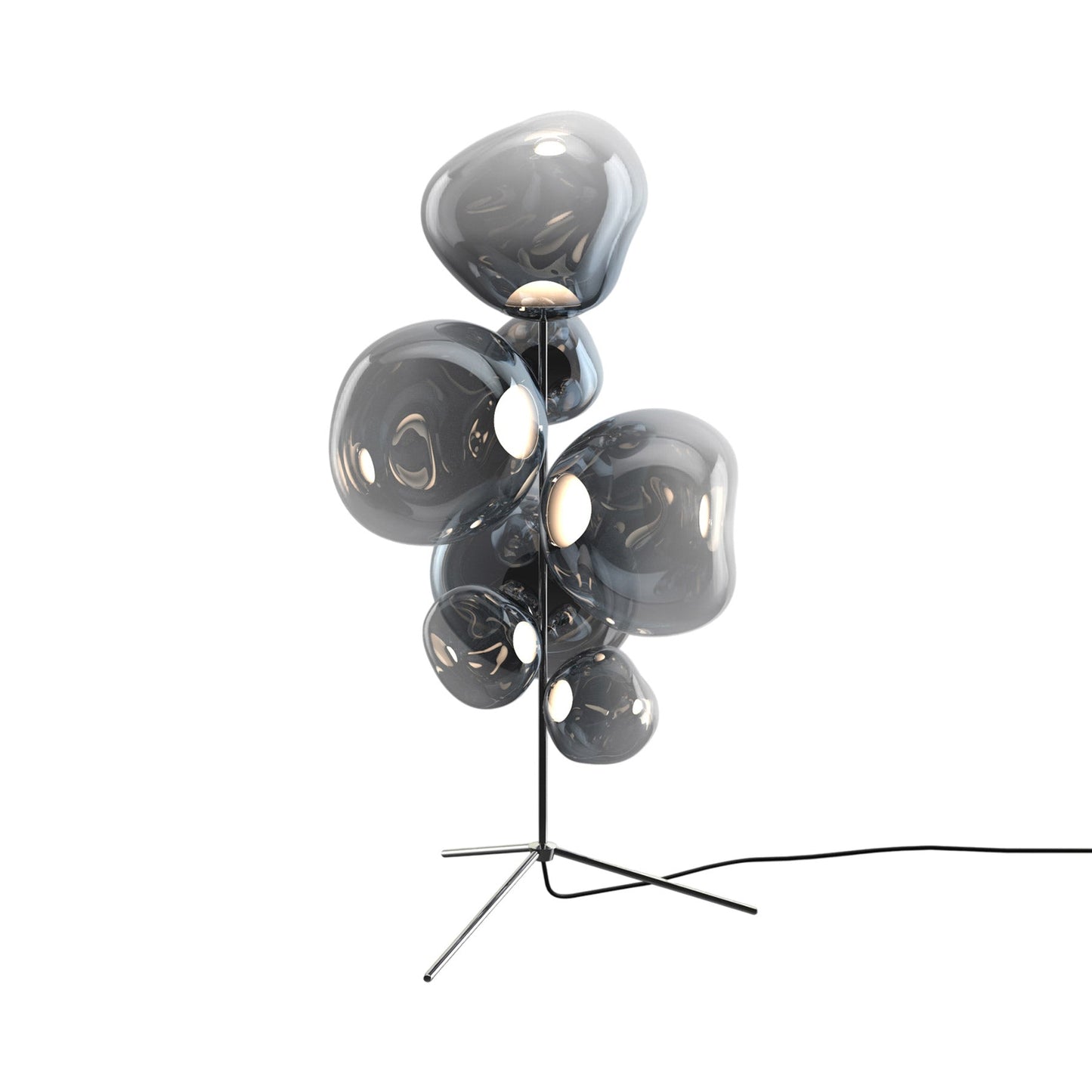 Melt LED Floor Lamp in Nickel.