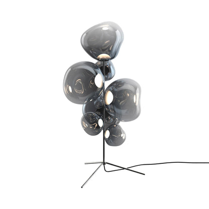 Melt LED Floor Lamp in Nickel.