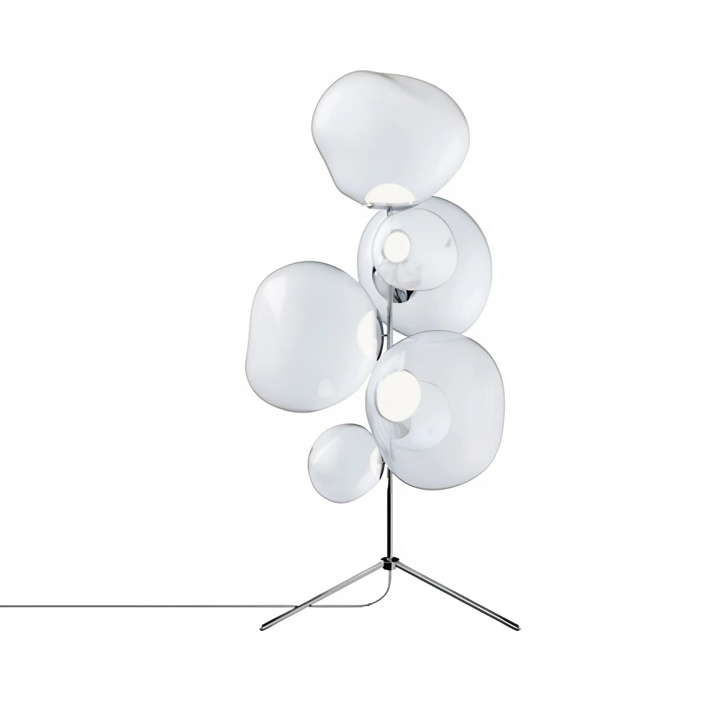 Melt LED Floor Lamp in Opal/Silver.