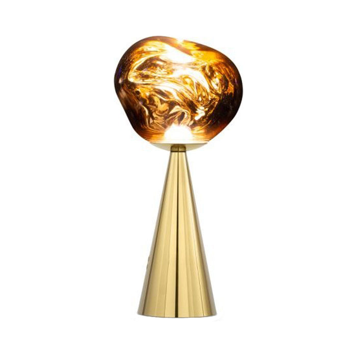 Melt LED Portable Table Lamp in Gold.