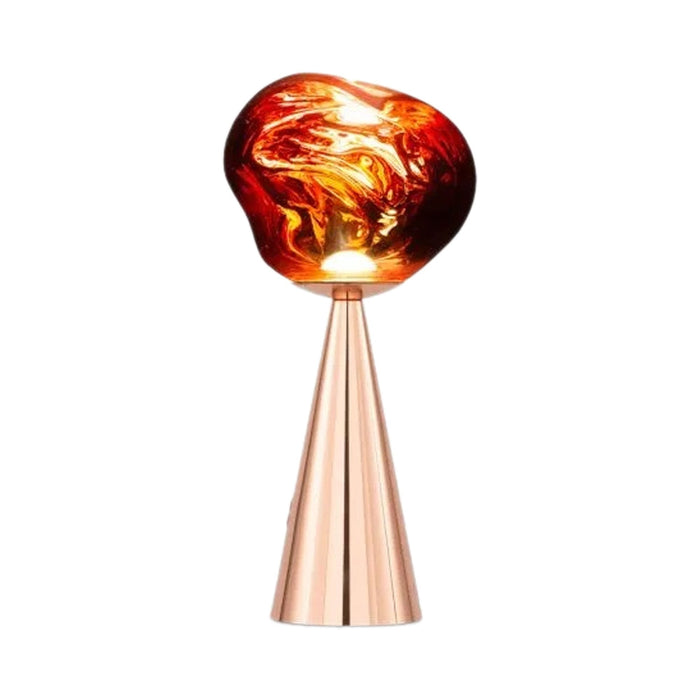 Melt LED Portable Table Lamp in Copper.