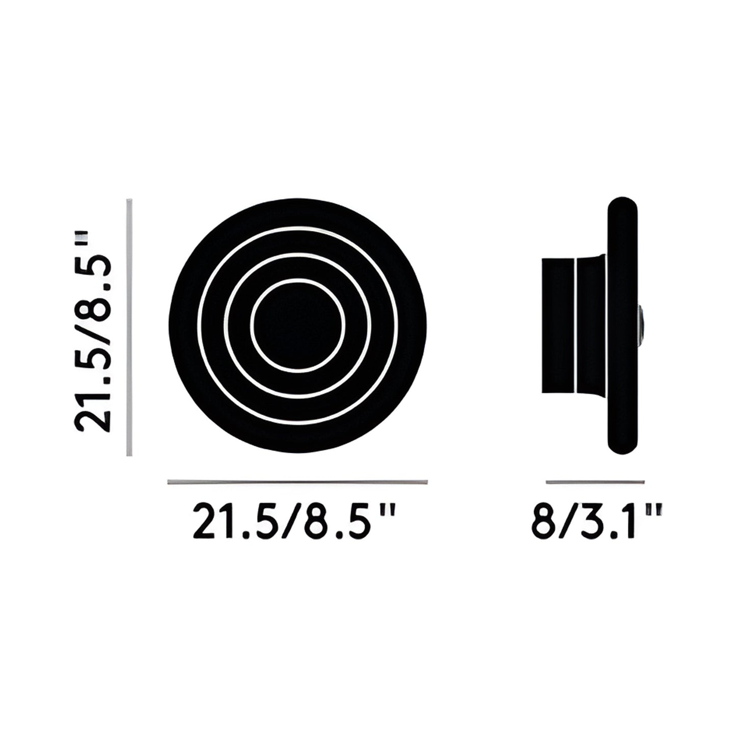 Press LED Mini Wall Light - line drawing.