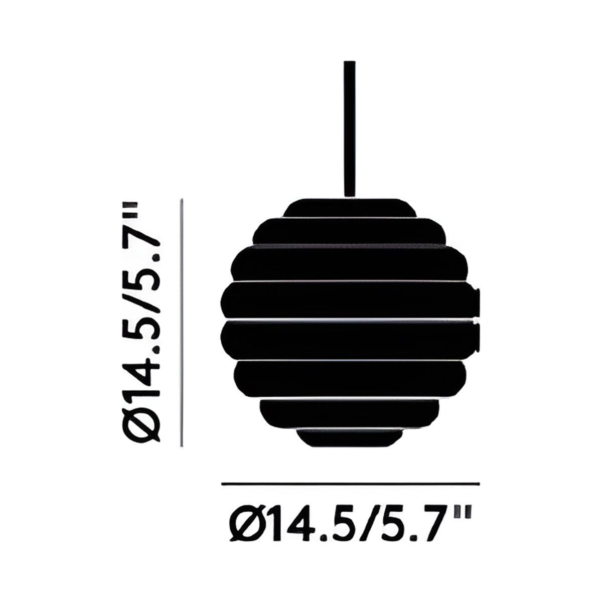 Press Sphere LED Mini Pendant Light - line drawing.