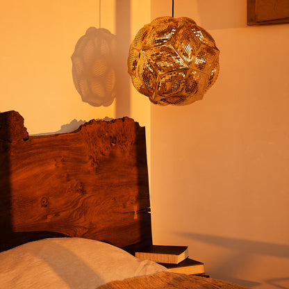 Puff Pendant Light in bedroom.