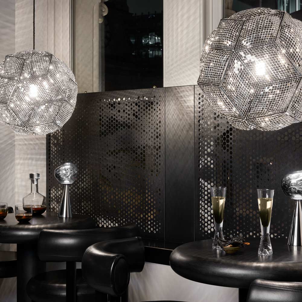 Puff Pendant Light in bar.