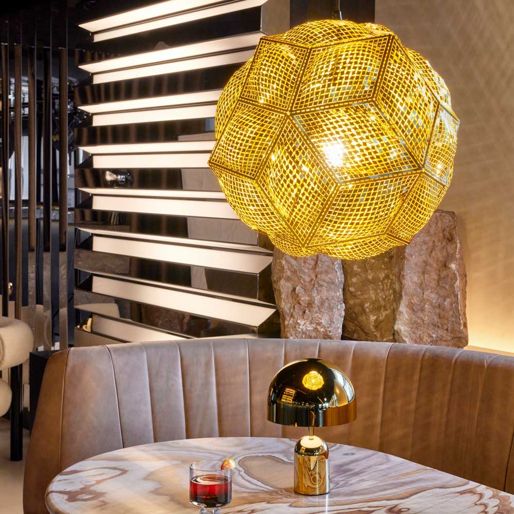 Puff Pendant Light in restaurant.