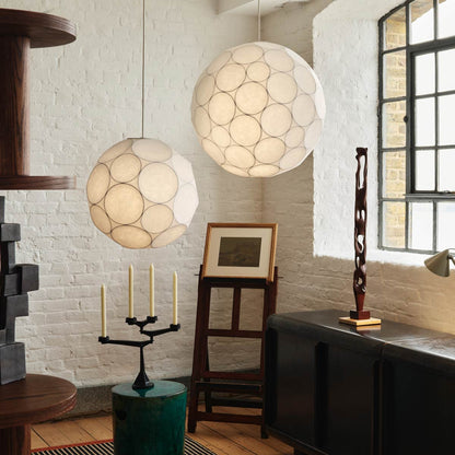 Soft Pendant Light in living room.