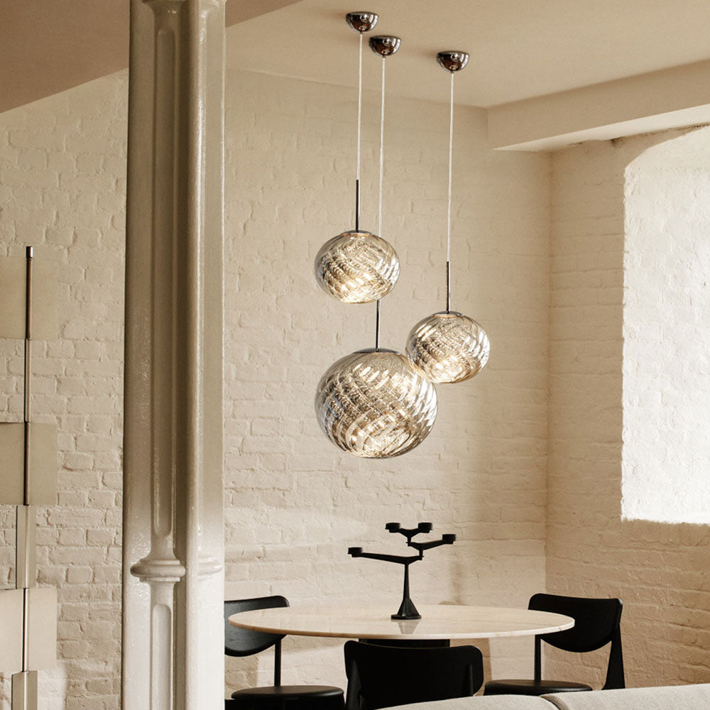 Whirl LED Pendant Light in dining room.