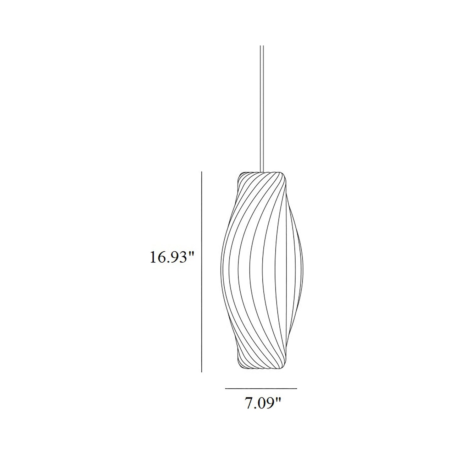 No.111 Pendant Light - line drawing.